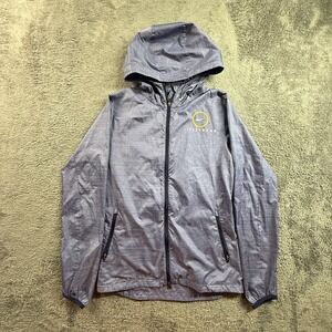 Nike Livestrong Women XS Purple Gray Windbreaker Jacket Full Zip Hooded Run